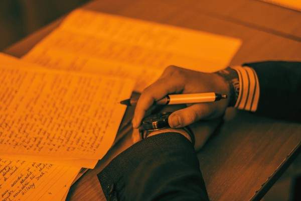 Nursing student receiving academic support for thesis writing