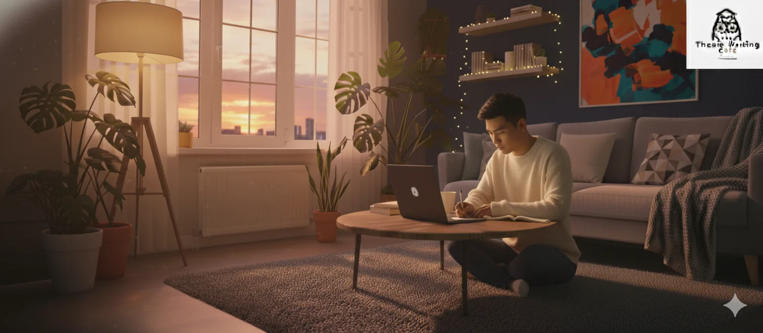 A senior HR professional reviewing CIPD Level 7 assignment examples in a Dubai office