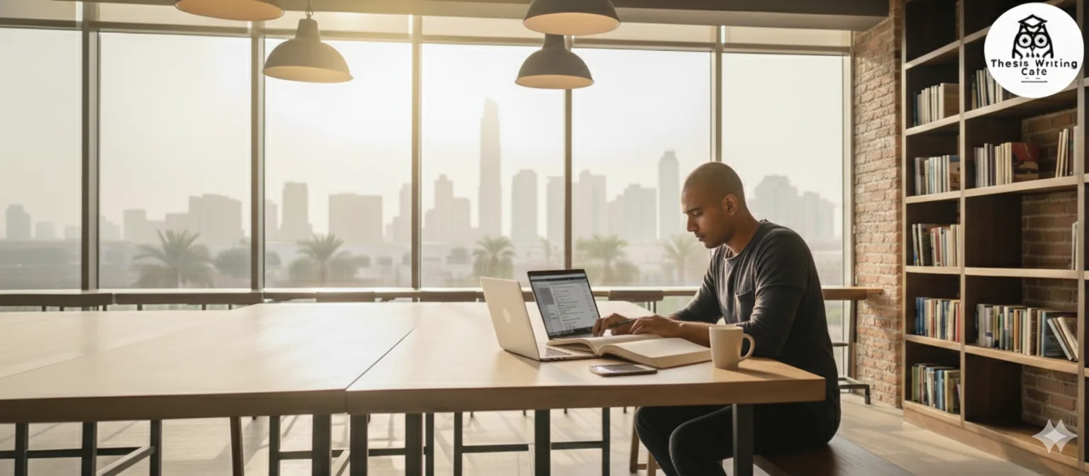 A university student successfully getting assignment help