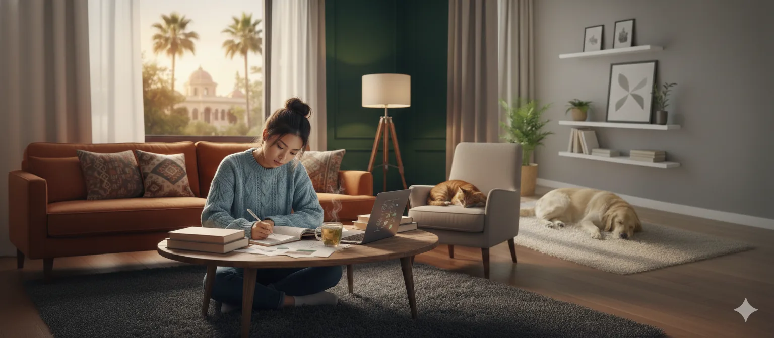 A student receiving expert assignment help in Dubai